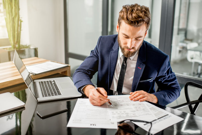 manager working at the office