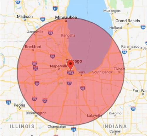 Area Served map.